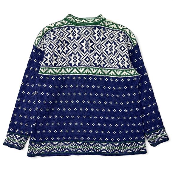 Vintage LL Bean Nordic Fair Isle Pattern Ski Holiday Sweater Christmas Knit USA - Picture 4 of 10